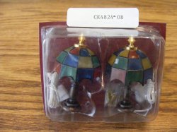 CK4824-OB Colored Tiffany Table Lamp w/Finial Cap (pair)